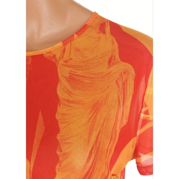 Miaou Recycled Polyester T-shirt Plus Size 2XL Womens Stone Orange $100 - Picture 3 of 13
